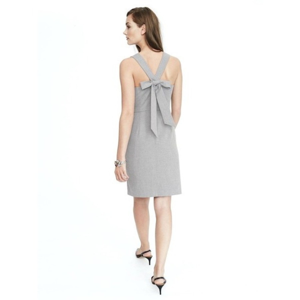 Banana Republic 6Y Grey Bow Back V-Neck Sheath Dress Size 8